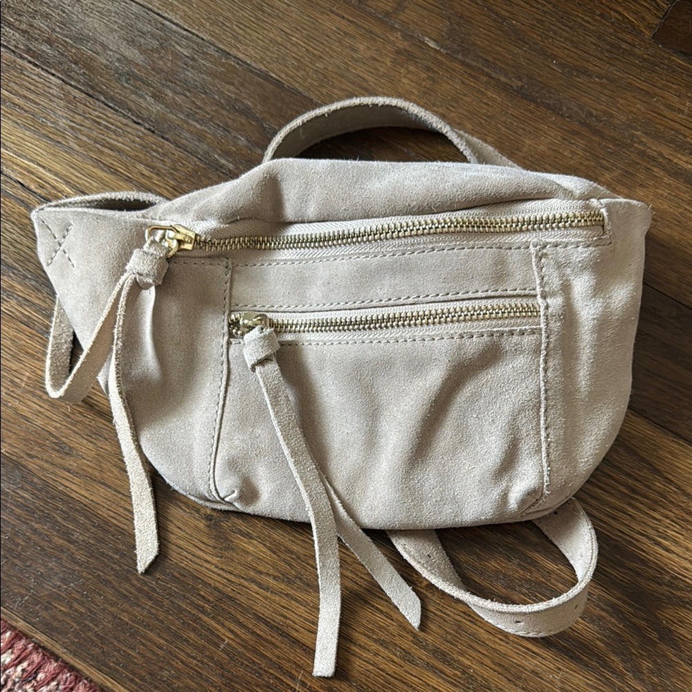 Mango Cream Suede Belt Bag